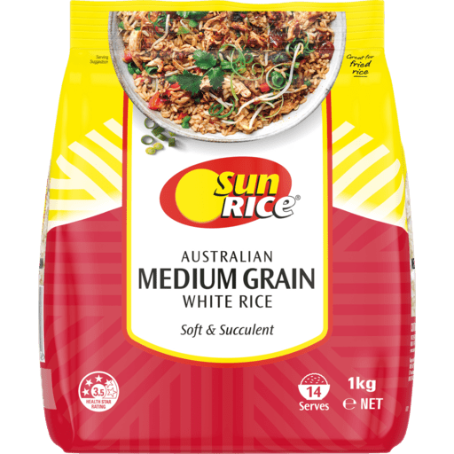 Sun Rice - Medium Grain Rice 12 x 1KG - Cibus Foods